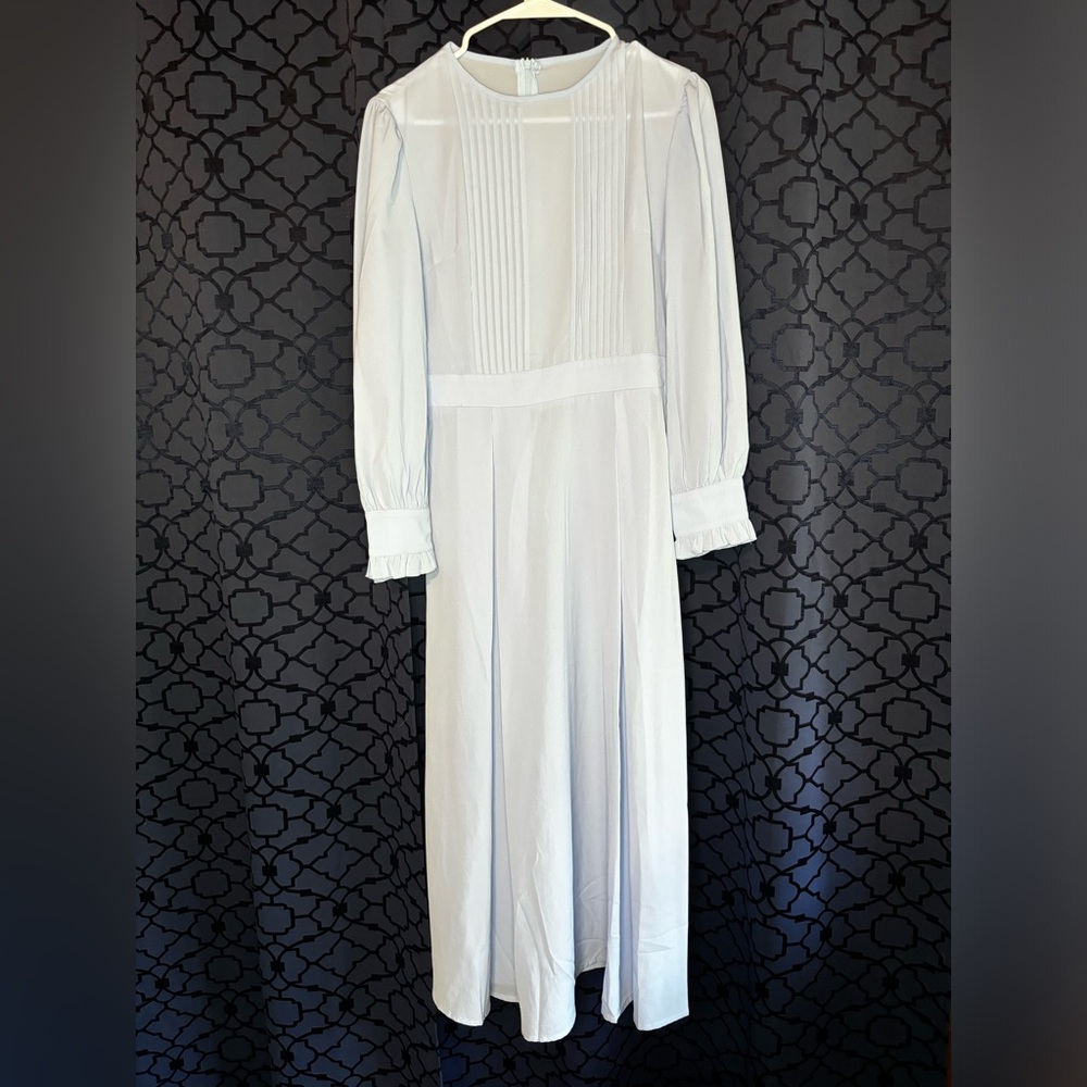 Vintage style light blue church or work dress Size Small